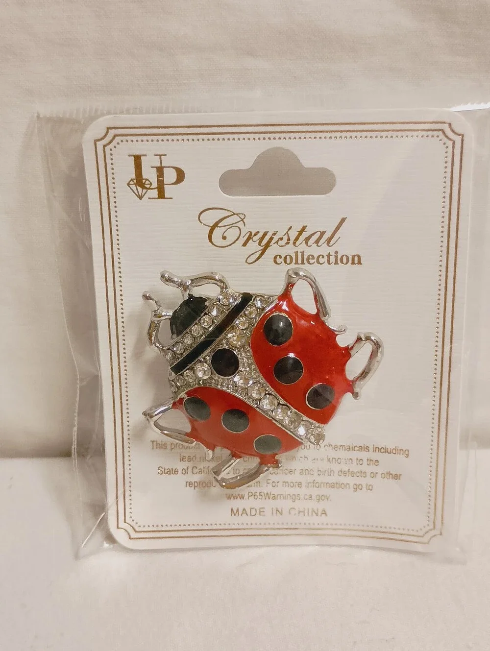 Women's Fashion Pin Jewelry Brooch Ladybug Silver